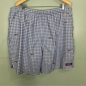 Vineyard Vines Gingham Chappy Whale USA Flag Plaid Swim Trunks‎ Shorts XXL